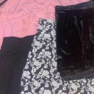 25% OFF W/ BUNDLE- velvet, black, floral print skirts